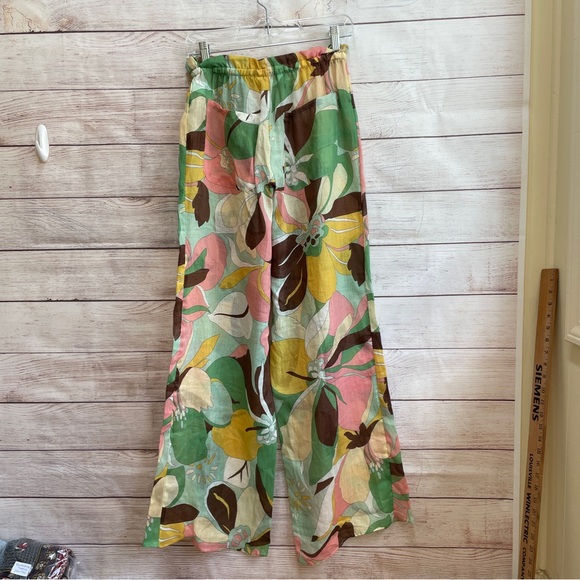 NEW WITH TAGS ZARA RAMIE FLORAL‎ WIDE LEG PANTS - Picture 7 of 8